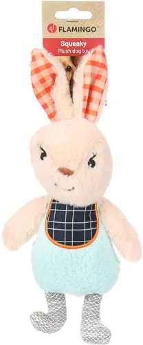 Flamingo Spielzeug Kroa Kaninchen Mehrfarbig – Mit Squeaker für Extra Spielspaß, Weich und Plüschig, Ideal für Hunde!