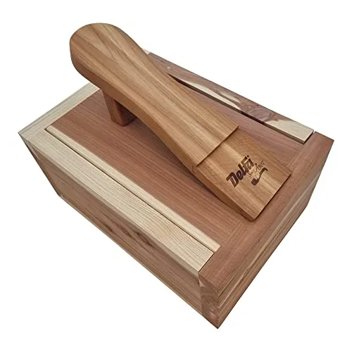 DELFA Schuhpflege Kiste aus Zedernholz - Echtholz Box mit Bama Pflegemitteln - Schuhpflegeset 5 teilig - Creme Bürsten und Poliertuch