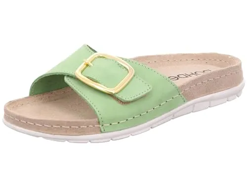 Rohde Damen Pantolette Leder Klettverschluss Memoryfußbett Rodigo-D 5875, Größe:39 EU, Farbe:Mehrfarbig