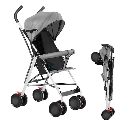 OHMG Kinderwagen CITY Buggy klappbar – Sportwagen mit 360° Rädern und Sicherheitsgurt