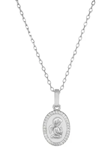AMEN CLANSMBB Damen Collier Engel Sacrum Sterling-Silber 925 weiß 45 cm