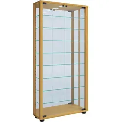 VCM Glasvitrine Vitrosa Maxi mit Spiegel - Hängende Vitrine mit 8 höhenverstellbaren Fachböden, ideal zur stilvollen Präsentation Ihrer Schmuckstücke. Aus ESG-Sicherheitsglas und mit stabiler Holzstruktur, inklusive praktischen Spiegel.