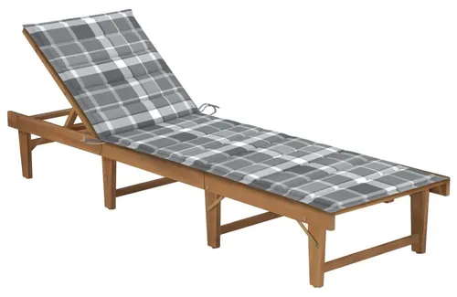 vidaXL Klappbare Sonnenliege mit Auflage aus Akazie - Gartenliegen aus massivem Akazienholz mit verstellbarer Rückenlehne für optimalen Komfort. Ideal für entspannte Stunden im Freien, witterungsbeständig und leicht zu lagern.