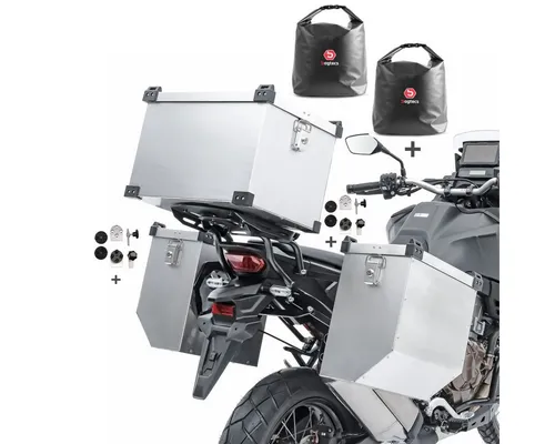 Bagtecs Kofferset Set Alukoffer # Atlas 2x41l + Topcase 45l + Anbaukit