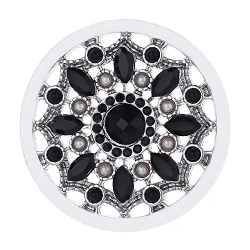 Morella Damen Coin 33 mm Blüte Zirkonia schwarz in schwarz von Morella