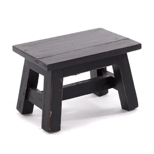 Holz HOCKER Monte | Rustikaler Pflanzenhocker aus Mahagoni - Hocker fürs Kinderzimmer, handgefertigt aus massivem Mahagoni-Recyclingholz. Ideal als Dekohocker oder Pflanzenhocker mit natürlicher Eleganz und einzigartigem Charakter.