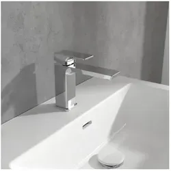 Villeroy & Boch Subway 3.0 Einhebel-Waschtischarmatur - Waschtischarmaturen mit hochwertigem Messing, eckigem Design und innovativem Strahlregler für optimale Reinigung und angenehmen Wasserstrahl.