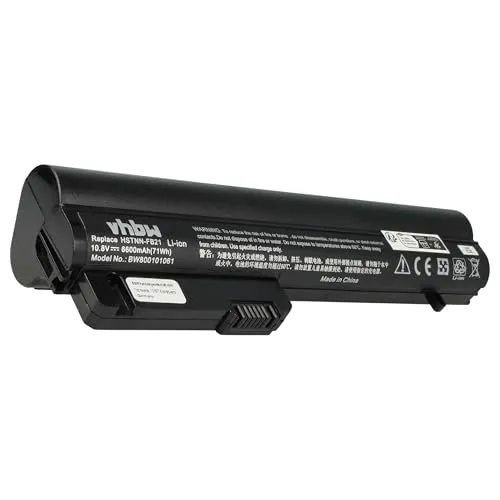 vhbw Akku kompatibel mit HP EliteBook 2540p, 2530p Notebook (6600 mAh, 10,8 V, Li-Ion)