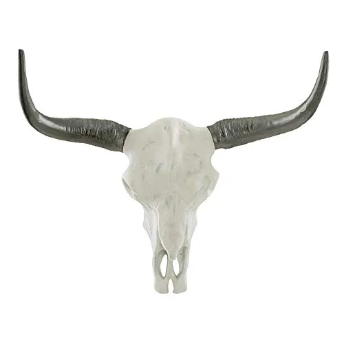 invicta INTERIOR Imposanter Büffelschädel EL Toro 70cm Natur massives Aluminium Stierkopf Wanddekoration Dekoration Wohnaccessoire