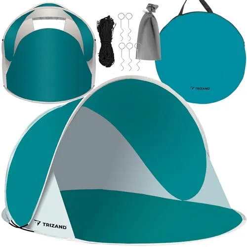 Strandmuschel Pop Up 23856 - Wind- und UV-Schutz - Strandmuschel für Baby, Kinder und Erwachsene, ultraleicht und schnell aufzubauen, ideal für den Strand mit hervorragendem Wind- und UV-Schutz.