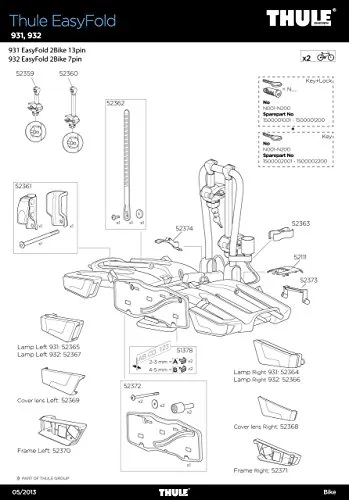 Thule th52363 Tür Fahrrad Unisex Erwachsene, Grau