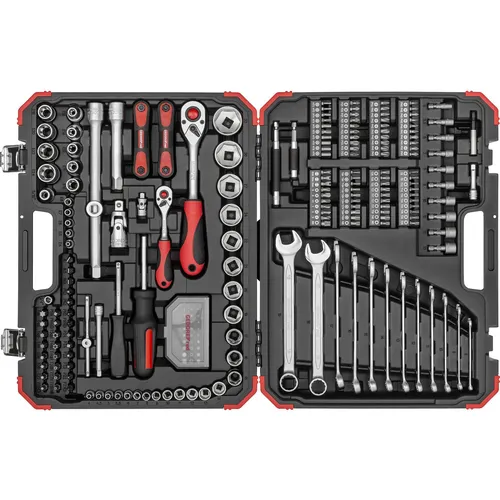 GEDORE-Red Werkzeugkoffer Steckschlüssel R46003232 - 232-teilig, stabiler Kunststoffkoffer mit 2 Schnappschlössern, ideal für Handwerk und Werkstatt