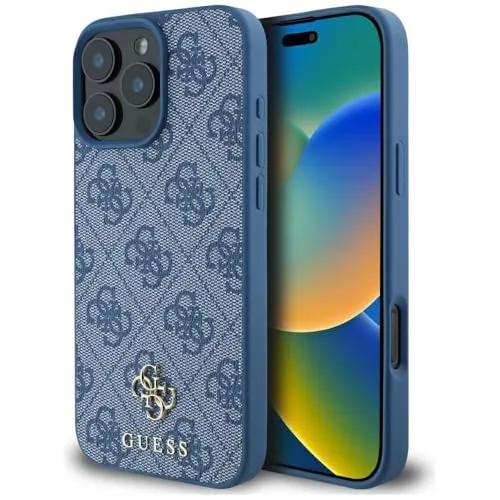 CG MOBILE Guess HC PU 4G Small Hülle für iPhone 16 Pro mit MagSafe - Standard Handyhüllen, stylische und schützende TPU/PC-Hülle, kompatibel mit MagSafe für einfaches kabelloses Laden.