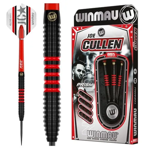 WINMAU Darts - Joe Cullen 85% Pro-Series 25g Professional Dart-Set mit Dart-Flüge und Dart-Schäften