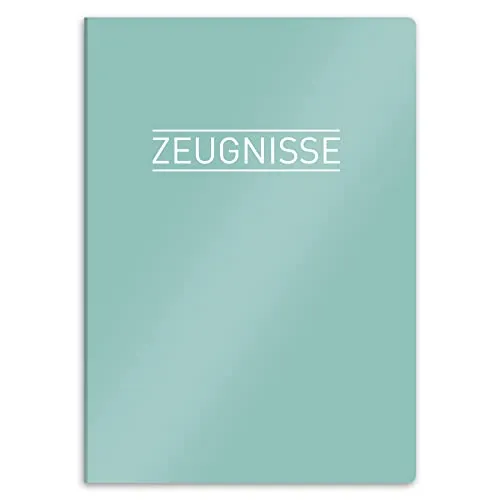 itenga Zeugnismappe DIN A4 – Sichtbuch mit 20 extra stabilen Hüllen (für 40 Dokumente) – stabiler Kunststoffeinband – Dokumentenmappe für Zeugnisse & Urkunden – Farbauswahl (mintgrün)