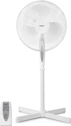 MEDION Standventilator MD18795 mit Fernbedienung - Ventilator mit 45 Watt Leistung und drei Geschwindigkeitsstufen, inklusive praktischer Fernbedienung für maximalen Komfort. Ideal für eine angenehme Raumklimatisierung.