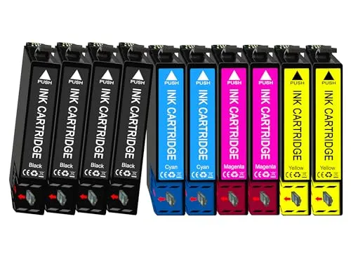 10er Pack 604XL Druckerpatronen für Epson Drucker – hohe Reichweite & Zuverlässigkeit - Sparen Sie clever mit unserem 10er Pack XL-Druckerpatronen: 4x Schwarz, 2x Cyan, 2x Magenta, 2x Gelb. Kompatibel mit Epson 604 und 604XL Druckern, ideal für den regelmäßigen Einsatz.