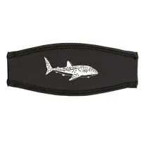 Maskenband, schwarz, Aufdruck, Walhai in Weiss