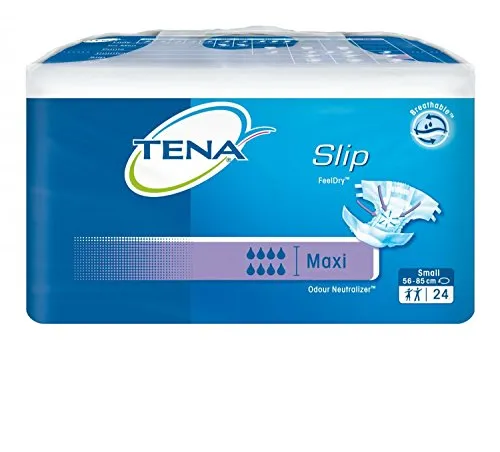 TENA Slip Maxi S - Sparpaket (3 x 24 Stück) - Inkontinenzeinlagen mit maximaler Auslaufsicherheit und atmungsaktiver ConfioAir-Technik für hohen Tragekomfort und Hautgesundheit. Ideal für nächtlichen Schutz.