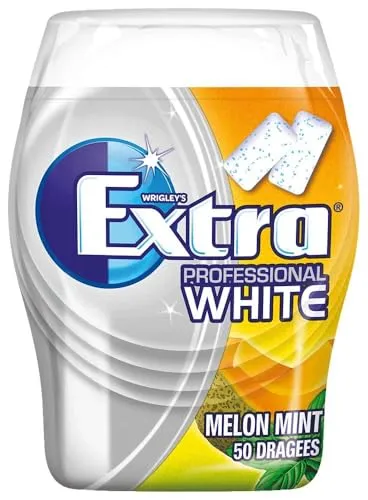 Extra Professional White Melon Mint, Zuckerfreier Kaugummi, Dose mit 50 Dragees, Für frischen Atem