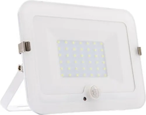 REV MIRANO Außenlampe mit Bewegungsmelder – IP44, LED Lampe 30W, 2700lm, 6500K, Erfassungswinkel 90° auf 7m – weiß