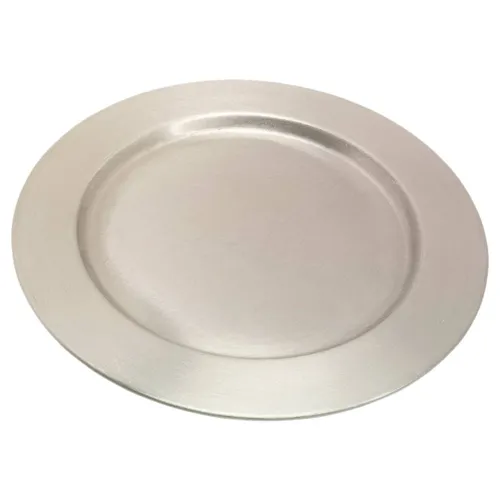 Kerzenteller Glatt Ø 21cm aus vernickeltem Messing - Eleganter Kerzenteller für stilvolle Anlässe. Ideal für verschiedene Kerzenarten und perfekt für drinnen und draußen. Pflegeleicht und farbecht, sorgt er für eine ansprechende Atmosphäre.