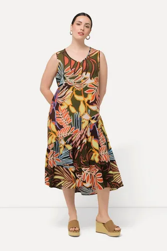 Ulla Popken Maxikleid mit Blätterdruck von Ulla Popken