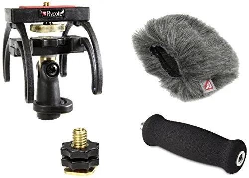 Rycote Portable Recorder Kit for Zoom H4n - Audiorecorder mit herausragendem Wind- und Handgeräuschschutz für kristallklare Aufnahmen im Freien. Inklusive maßgeschneidertem Windschutz, Stoßdämpfer und Griff für professionelle Audioqualität.