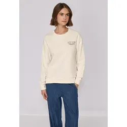 Sweatshirt STREET ONE STUDIO, Damen, Gr. 44, soft beige, Sweatware, 65% Baumwolle, 35% Polyester, unifarben, loose fit, Rundhals, elastischer Bund, Sweatshirts Sweatshirt, im soften Baumwoll-Mix