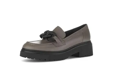Gabor Damen Slipper - Best Fitting Loafer in Taupe, 39 EU / 6 UK - Slipper & Mokassins für Damen, aus hochwertigem Glattleder mit komfortablem Blockabsatz von 5,5 cm, ideal für stilvolle und bequeme Alltagslooks.