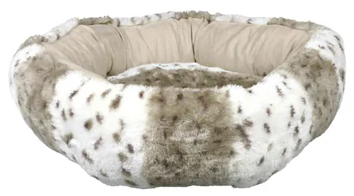 TRIXIE Bett Leika 36971 - Plüsch Kissen Donut für Katzen und Hunde - Bequemes Plüschbett in beige-weiß, ø 50 cm, idealer Schlafplatz für Haustiere, bietet Wärme und Geborgenheit.