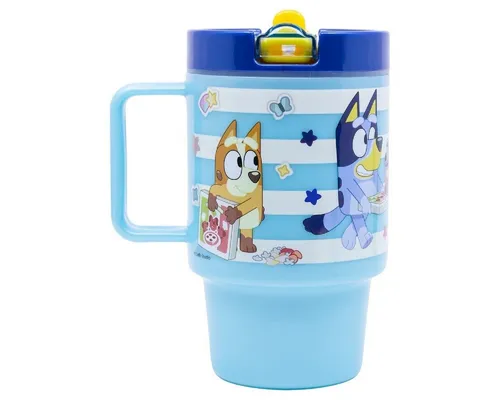 Storline Trinkflasche Bluey Becher Kunststoffbecher 530  ml mit Schraubdeckel