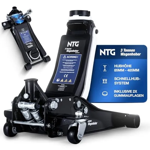 Hydraulischer Rangierwagenheber 3t - 85-485mm - Robuster Rangierwagenheber mit 3t Tragkraft und magnetischer Ablagefläche. Ideal für SUVs und PKWs, aus hochwertigem Stahl gefertigt und hydraulisch betrieben.