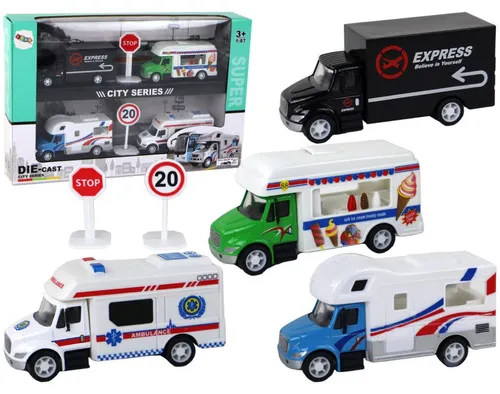 LeanToys Wohnmobil Krankenwagen Eisdiele mit Friktionsantrieb 1:87 A