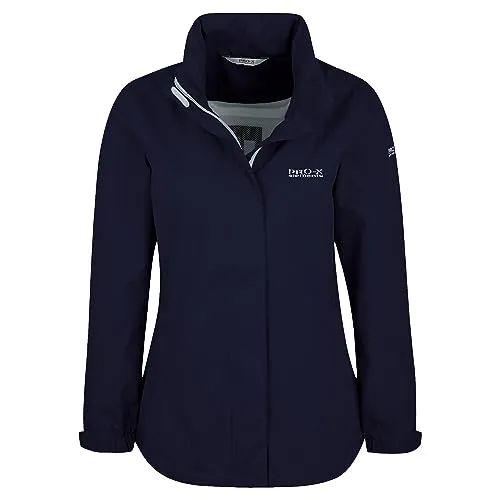 PRO-X elements Damen Eliza Jacke, Marine, 44 - Funktionsjacke aus PXE Light, absolut wasserdicht und atmungsaktiv, ideal für Alltag und Freizeit mit verstellbarer Kapuze und praktischem Packtaschen-Design.