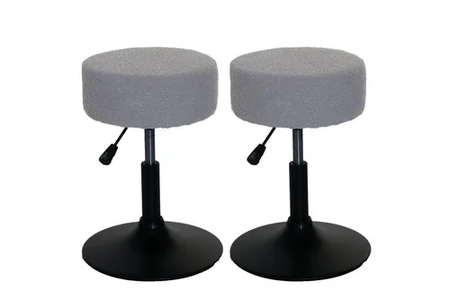 PROREGAL® Drehhocker Hocker höhenverstellbar und drehbar Sitzhöhe 45-57cm Durchmesser 37cm (2 St), 360° drehbar & stufenlos höhenverstellbarer Sitzhocker Schminkhocker