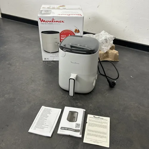 Moulinex Easy Fry & Grill Vision 3 L - Luftfritteuse mit Fenster - Heißluftfritteuse mit 70% Energieeinsparung und 10 Funktionen für gesundes, schnelles Kochen. Ideal für 1-4 Personen, mit extra Crisp-Technologie für knusprige Ergebnisse.