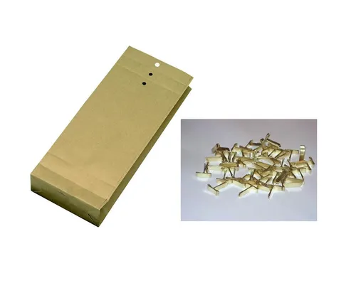 Musterbeutel / Faltentaschen / Größe: 345 x 140 x 50mm + 20 Flachkopfklammern 20