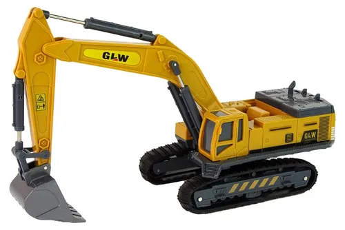 LeanTOYS Spielzeug-Boot Baufahrzeug Gelber Caterpillar-Bagger 1:55