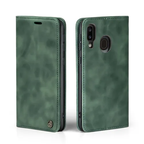Handy Hülle für Samsung Galaxy A40 Klapp Magnet Smartphone Cover Case Grün