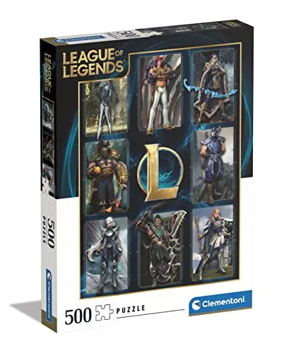Clementoni - 35122 - Puzzle League of Legends - Puzzle 500 Teile ab 14 Jahren, Erwachsenenpuzzle mit Wimmelbild, Geschicklichkeitsspiel für die ganze Familie