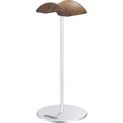 Speaka Professional SP-HPS-350 Kopfhörerständer - Kopfhörerständer aus hochwertigem Aluminium und Walnuss, schützt das Kopfband und bietet stabilen Halt mit rutschfesten Silikonfüßen.