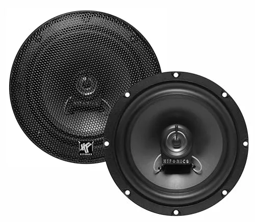 Hifonics VX62 2-Wege Koaxial-Auto-Lautsprecher - Car-HiFi-Lautsprecher mit 165 mm Tiefmitteltöner und 13 mm Mylar-Hochtöner, 90 Watt RMS Leistung für kraftvollen Sound im Auto.