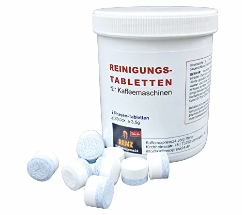 2-Phasen Reinigungstabletten à 3,5 g Reiniger Tabs kompatibel mit Jura Kaffeevollautomaten (40 Stück)