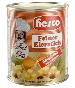 Hesco 'First Class'Eierstich gewürfelt Eine beliebte Suppeneinlage 500ml