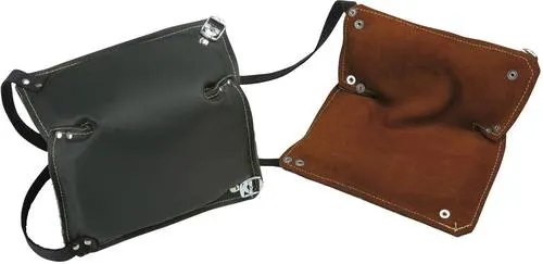 Leipold Doehle 2487 Leder-Knieschoner - Komfort und Schutz - Arbeits- & Schutzkleidung, strapazierfähige Leder-Knieschoner in Braun und Schwarz, ideal für Handwerker und Bauarbeiter.