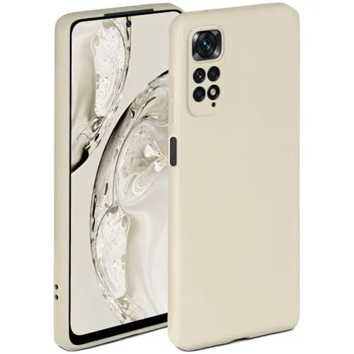 ONEFLOW Soft Case für Redmi Note 11S Hülle aus Silikon mit Kameraschutz, Silikonhülle mit erhöhtem Schutz fürs Display, Backcover Schutzhülle, weiche Handyhülle, Creme