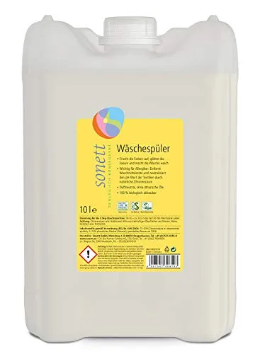 Sonett Wäschespüler 10L - Waschmittel für empfindliche Kleidung, frischt Farben auf, glättet Fasern und entfernt Waschmittelreste - ideal für Allergiker.