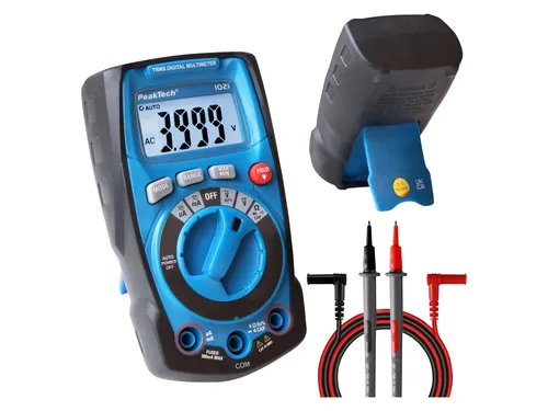 PEAKTECH Digital Multimeter P 1021 – 4000 Counts - Handliches TRMS-Digitalmultimeter mit 4000 Counts und automatischer Bereichswahl. Ideal für Service und Handwerk, bietet präzise Messungen von Spannung, Strom und Widerstand in einem robusten Gehäuse.