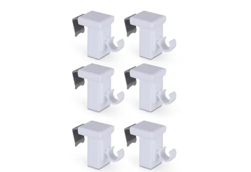 Bestlivings Klemmträger für Caféhausstangen bis Ø 10 mm, Caféhausstangen, (6-tlg), Fensterrahmen 10–27 mm, aus robustem & langlebigem Kunststoff, drehbar